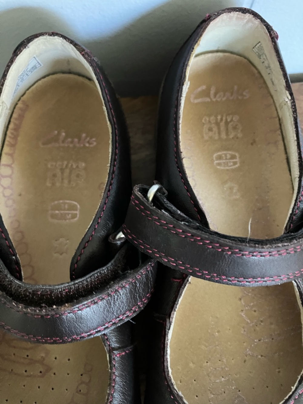 Clarks Dark Brown Leather Mary Jane Flats with Contrast Stitching - Picture 7 of 7
